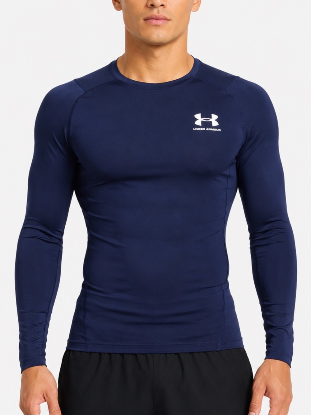 Under Armour HeatGear Compression Long Sleeve Shirt Navy Blue Men’s Large nwot